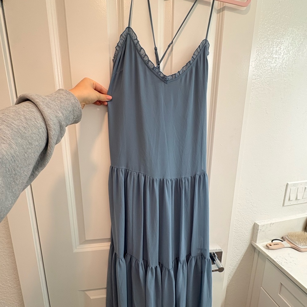 Wilfred Blue Tiered Maxi Dress
